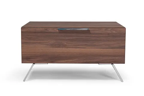 Nova Domus Brooklyn — Italian Modern Walnut Bed + Nightstands Set