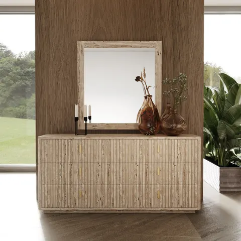 Nova Domus Roma — Modern Travertine + Gold Dresser