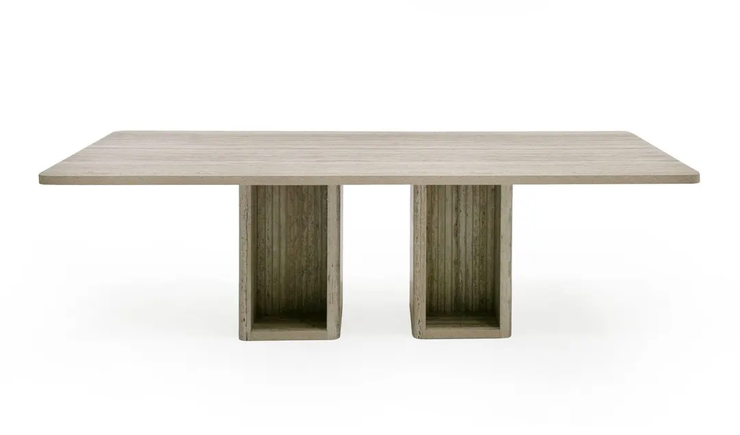 Nova Domus Roma — Modern Travertine Rectangular Dining Table