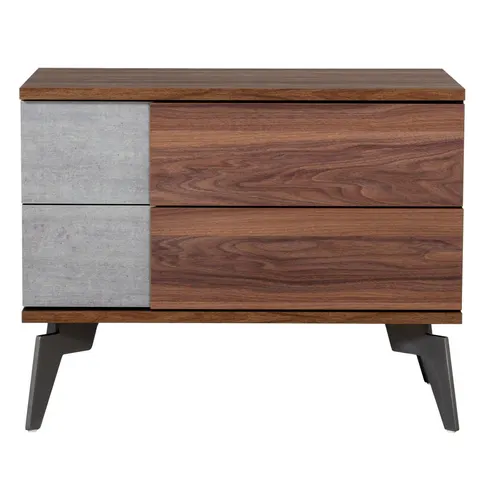 Palermo — Modern Italian Faux Concrete & Walnut Nightstand