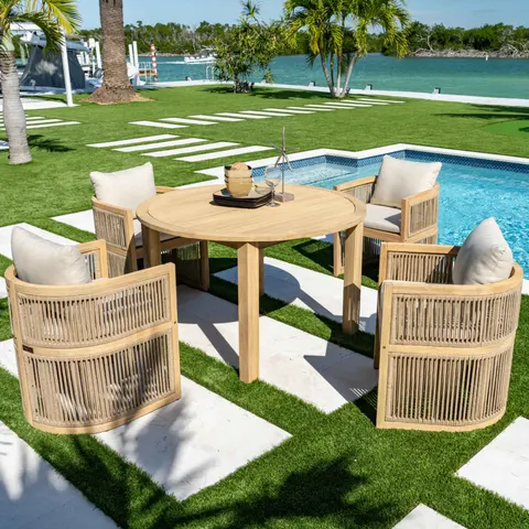 Panama Jack Cabo 5-Piece Barrel Round Dining Set