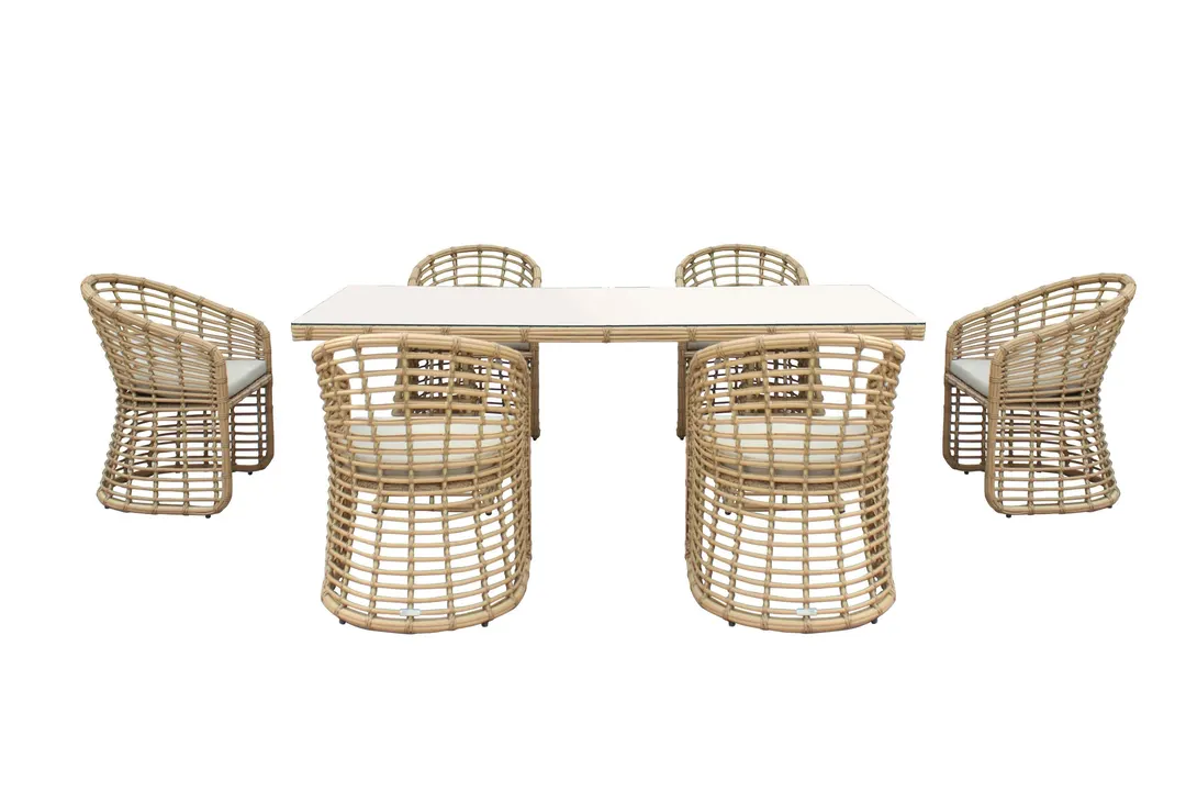 Renava Mina — Outdoor Bamboo Wicker Dining Set