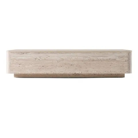 Nova Domus Roma — Modern Travertine Rectangular Coffee Table
