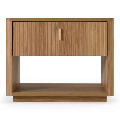 Roma — Modern Oak + Gold Nightstand