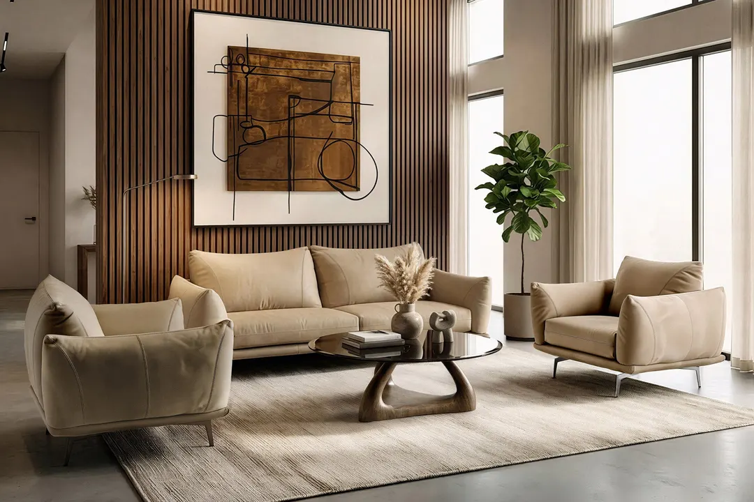 Saint Tropez — Modern Italian Beige Leather Sofa