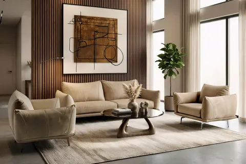 Saint Tropez — Modern Italian Beige Leather Sofa