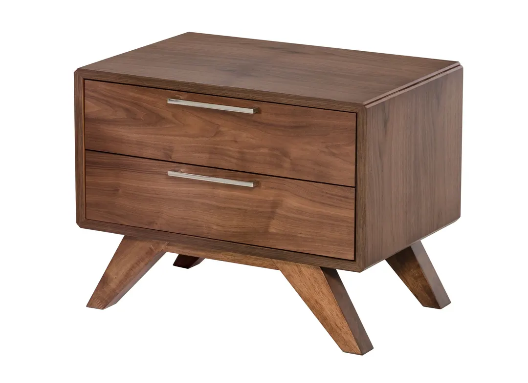 Soria — Mid-Century Walnut Nightstand