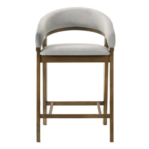 Truman — Mid-Century Modern Grey + Walnut Counter Chair (Set of 2)