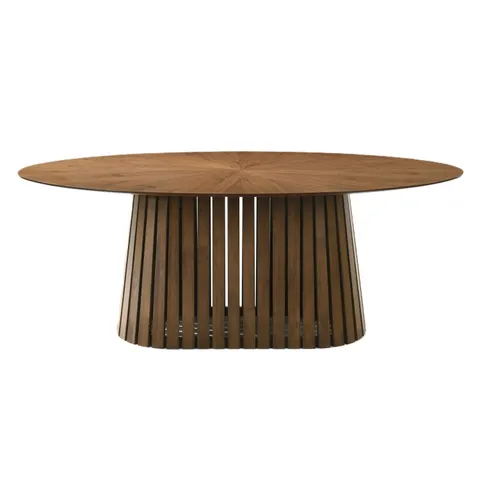 Truman — Mid-Century Modern Walnut Oval Dining Table