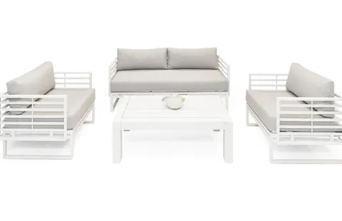 Wharf — Outdoor Light Grey and White Sofa Set